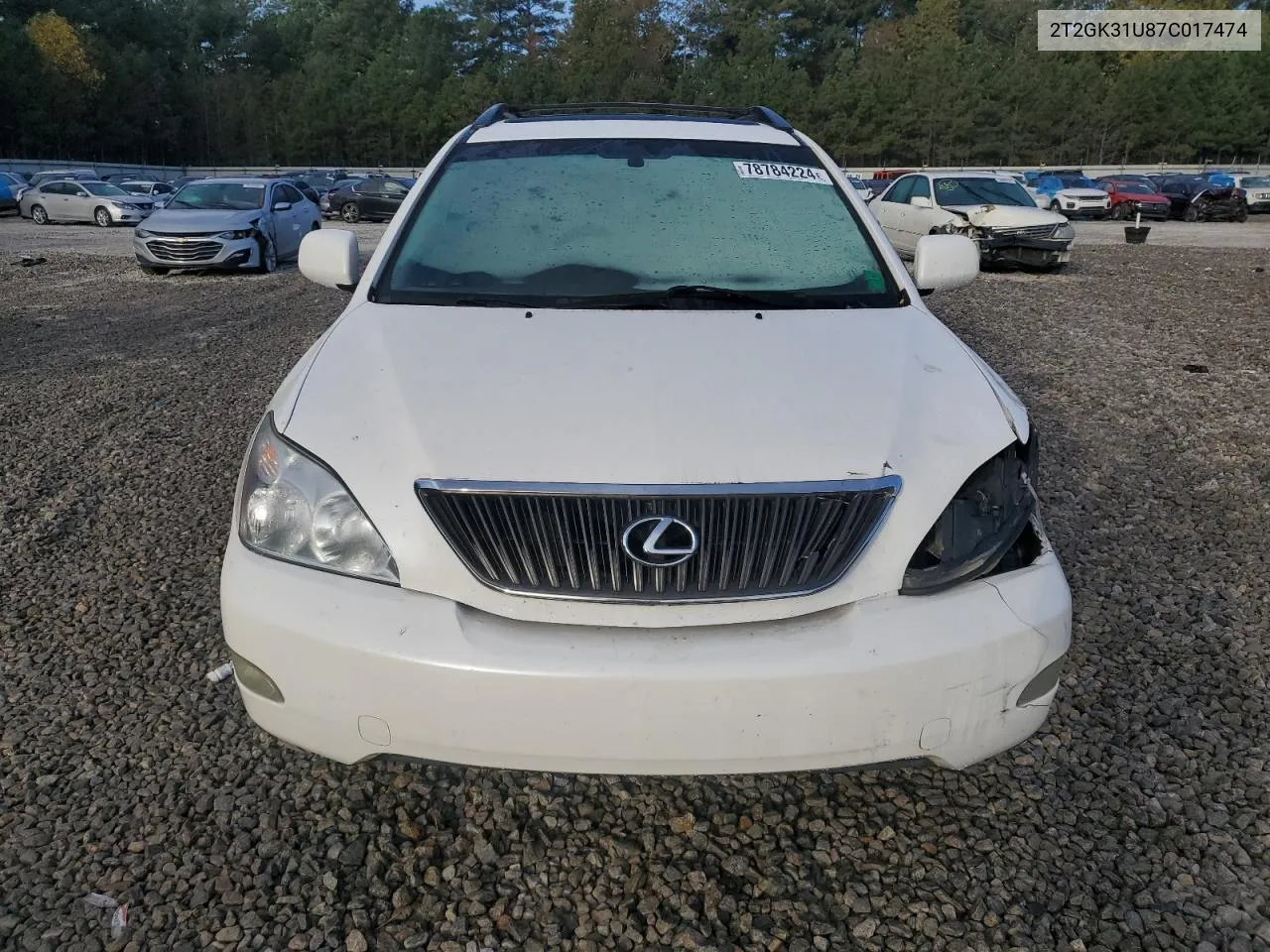 2007 Lexus Rx 350 VIN: 2T2GK31U87C017474 Lot: 78784224