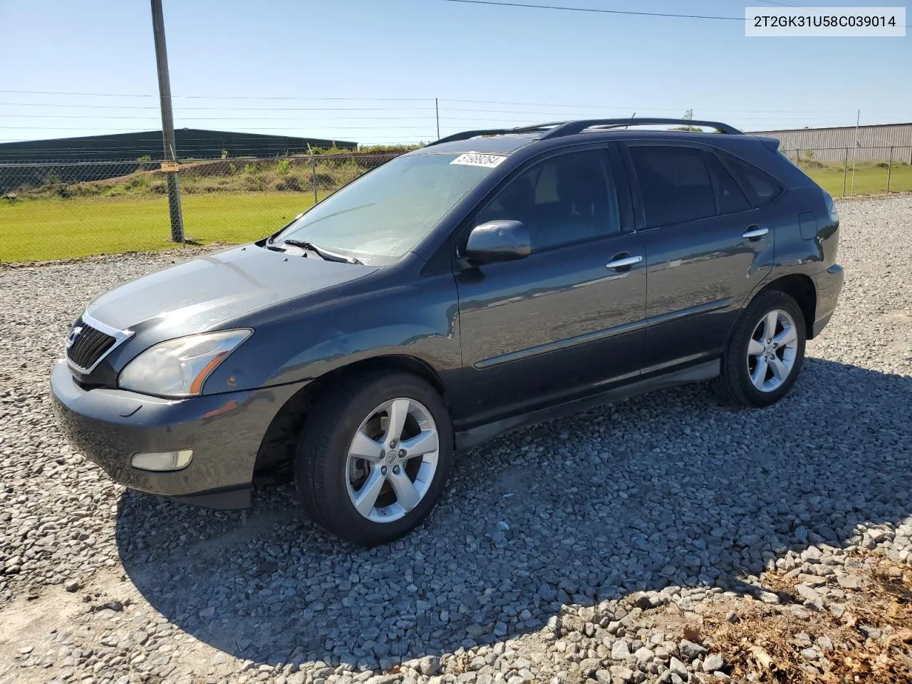 2008 Lexus Rx 350 VIN: 2T2GK31U58C039014 Lot: 51989264