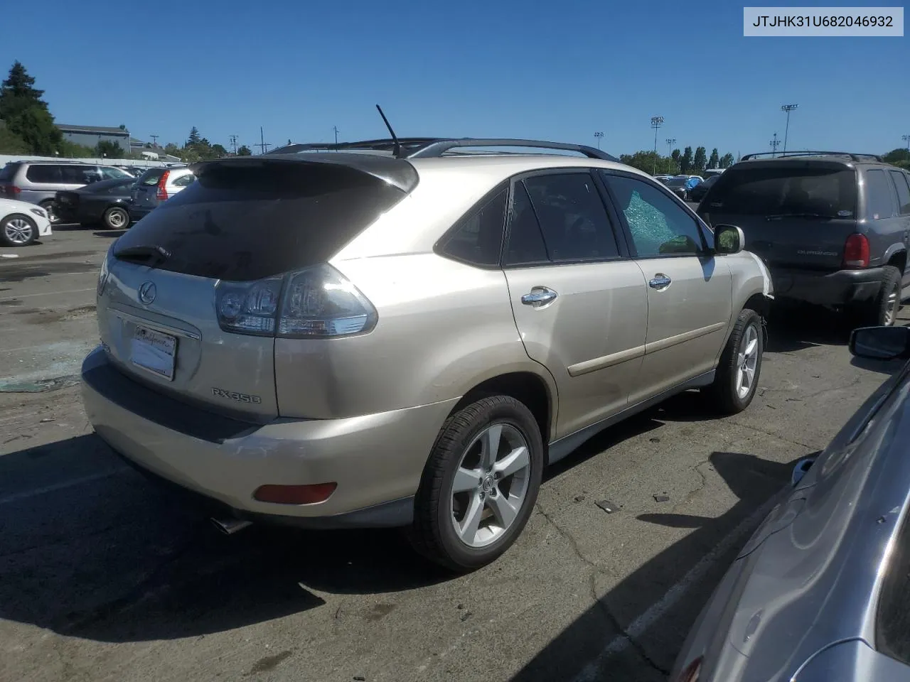 2008 Lexus Rx 350 VIN: JTJHK31U682046932 Lot: 56923944