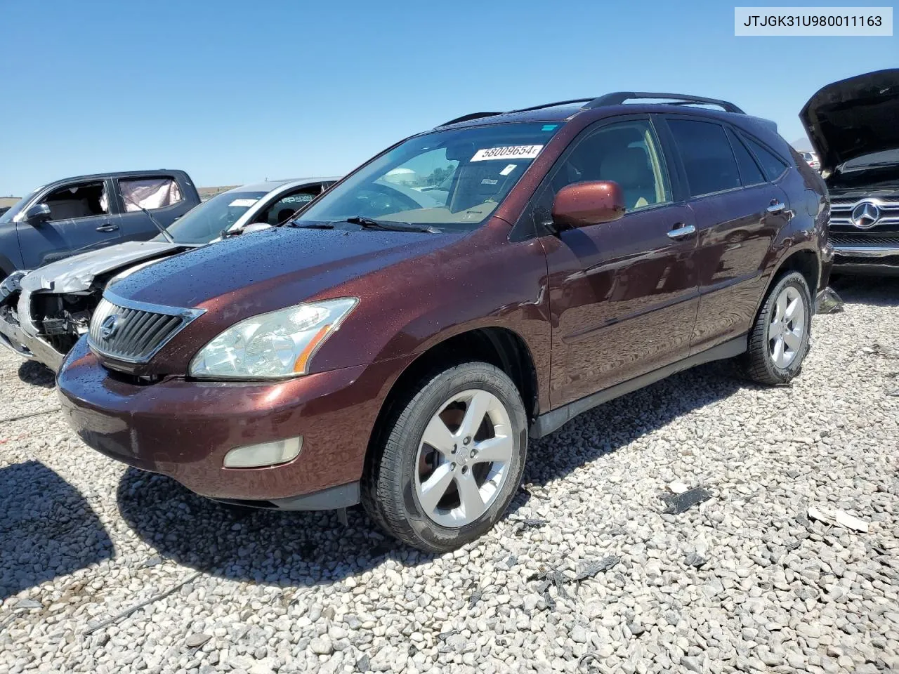 2008 Lexus Rx 350 VIN: JTJGK31U980011163 Lot: 58009654