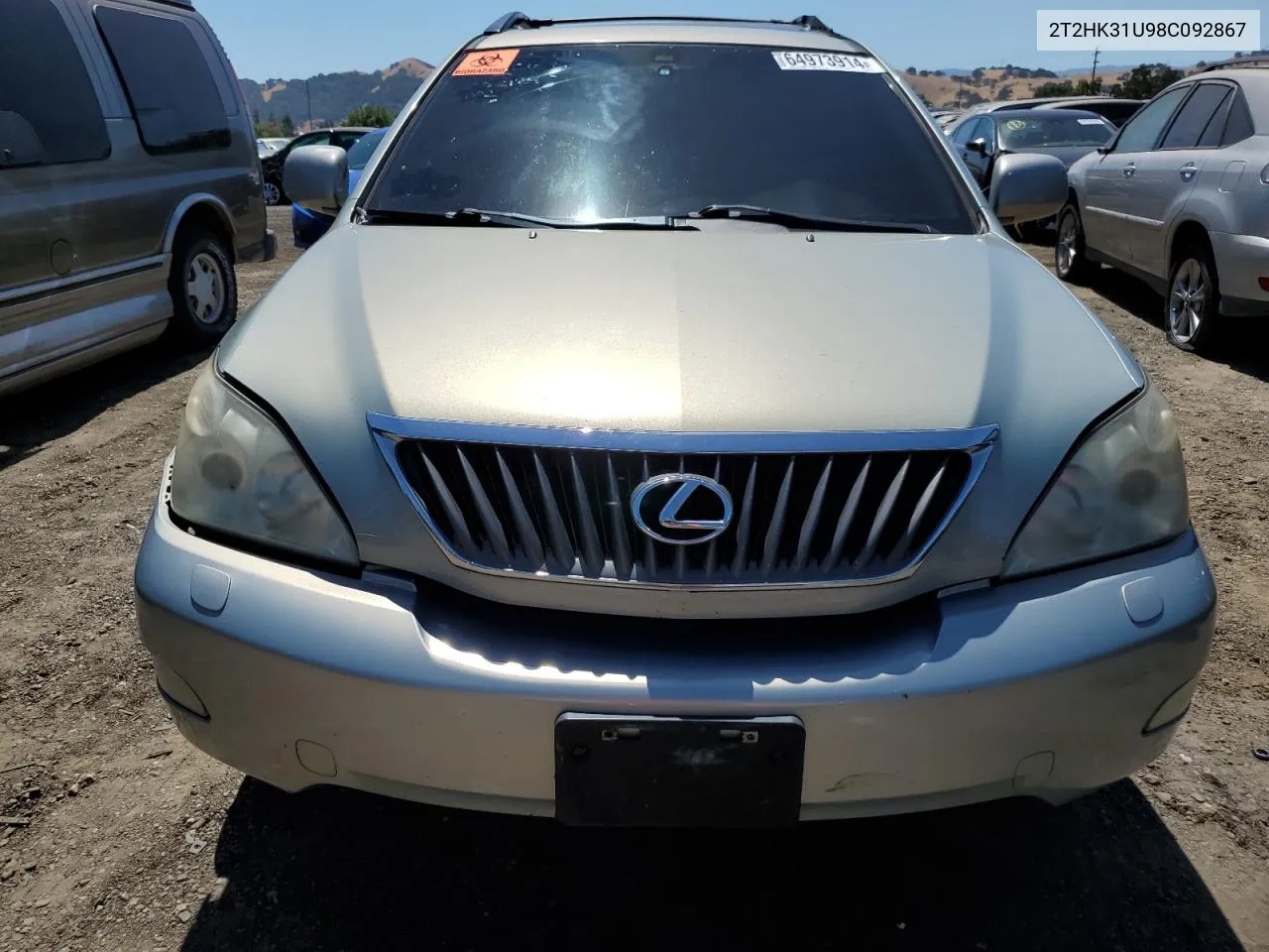 2008 Lexus Rx 350 VIN: 2T2HK31U98C092867 Lot: 64973914