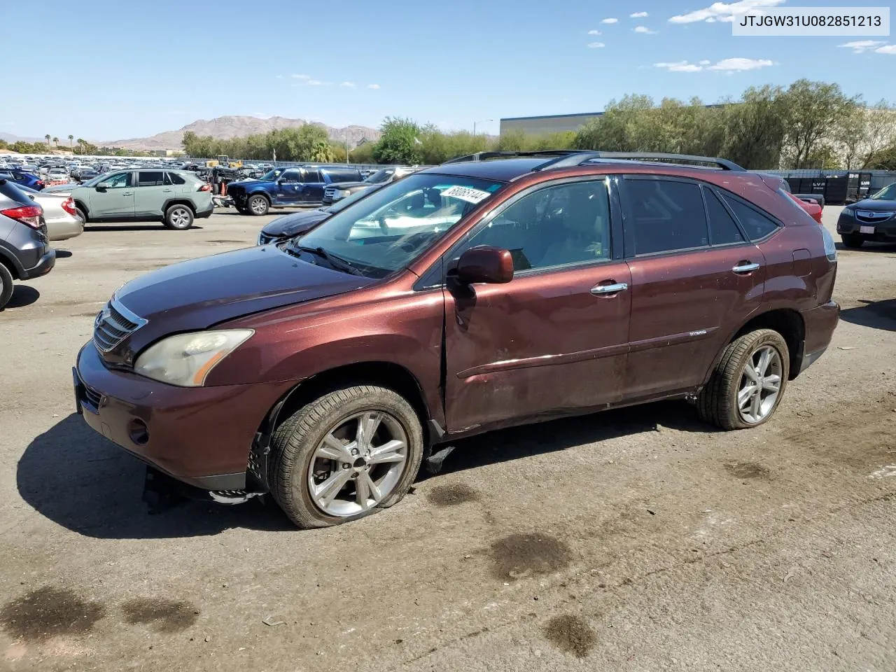 2008 Lexus Rx 400H VIN: JTJGW31U082851213 Lot: 68065144