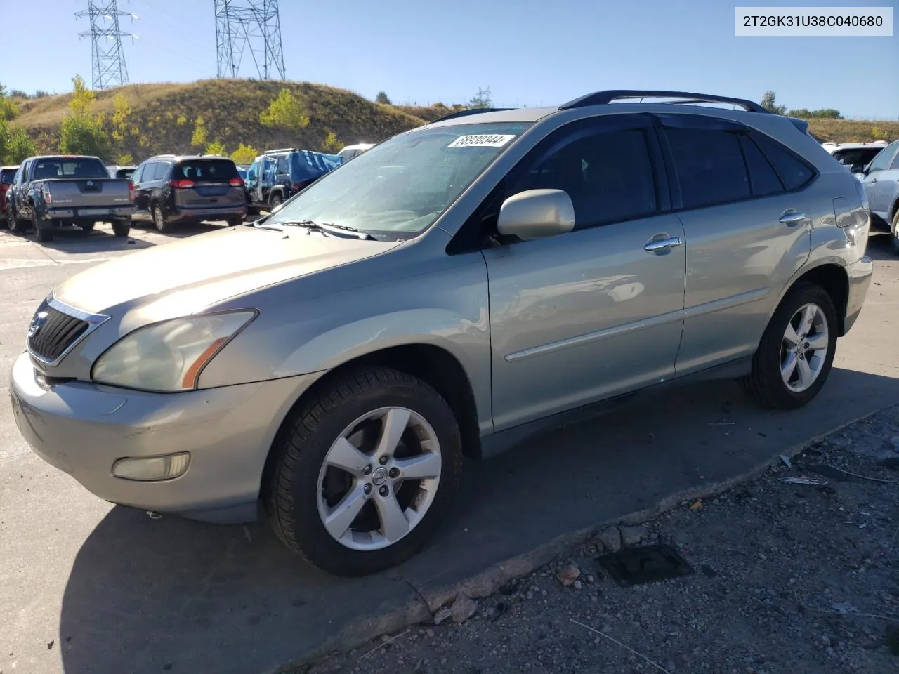 2008 Lexus Rx 350 VIN: 2T2GK31U38C040680 Lot: 68930344