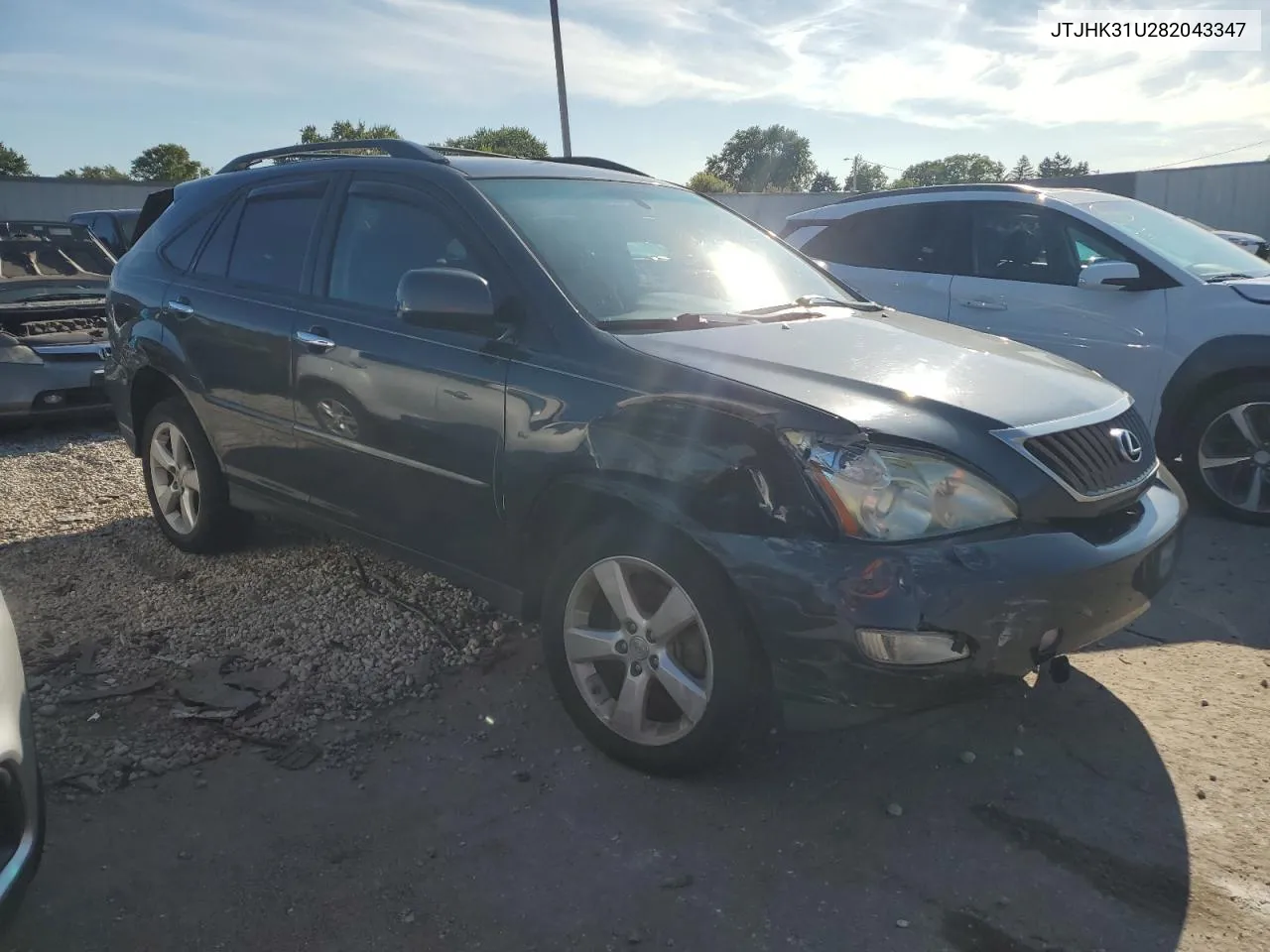 2008 Lexus Rx 350 VIN: JTJHK31U282043347 Lot: 69232934