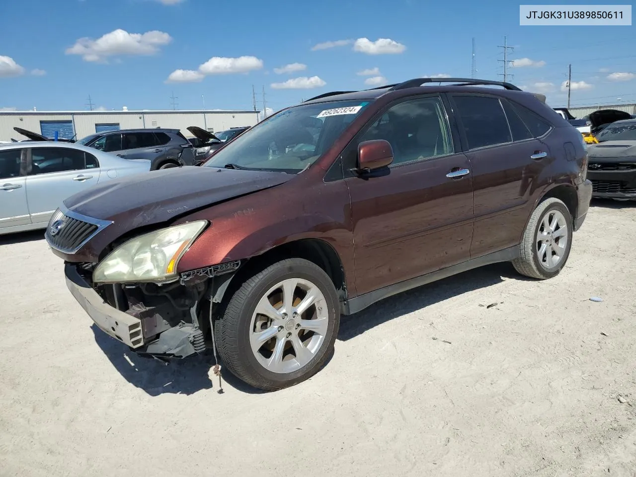 2008 Lexus Rx 350 VIN: JTJGK31U389850611 Lot: 69262324