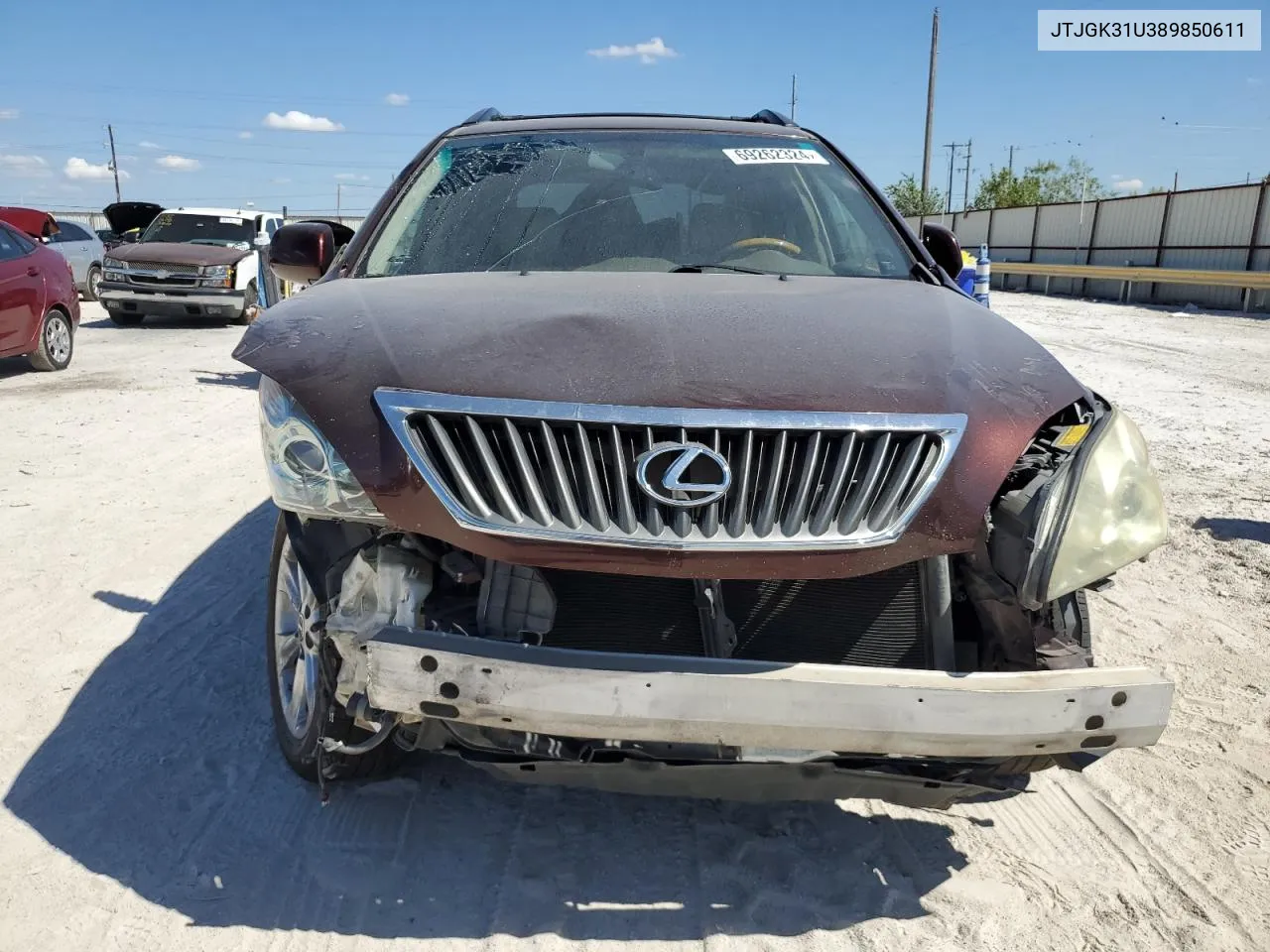 2008 Lexus Rx 350 VIN: JTJGK31U389850611 Lot: 69262324