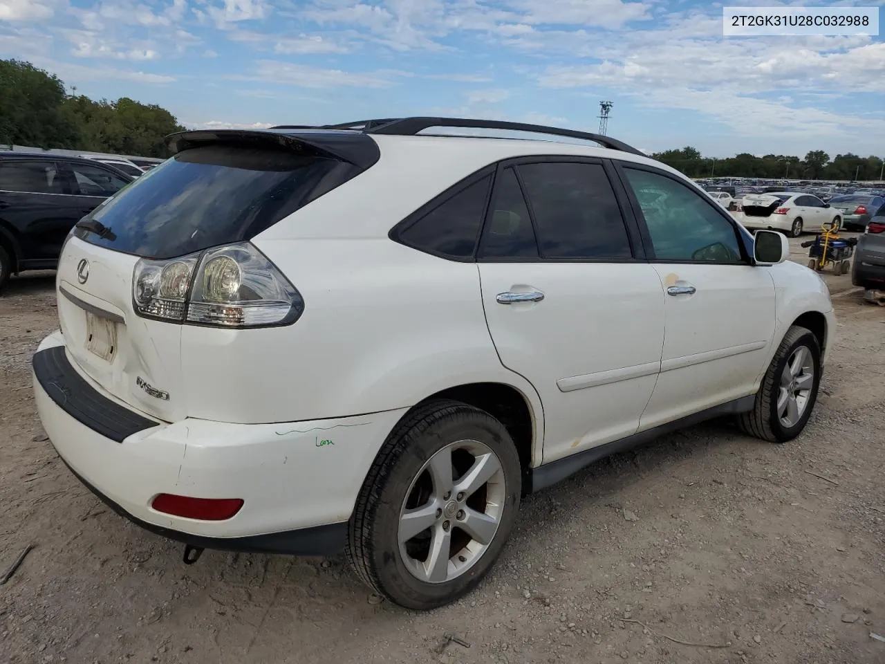 2008 Lexus Rx 350 VIN: 2T2GK31U28C032988 Lot: 70023584