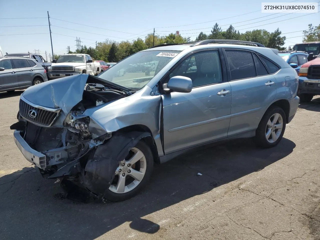 2008 Lexus Rx 350 VIN: 2T2HK31UX8C074510 Lot: 70046054