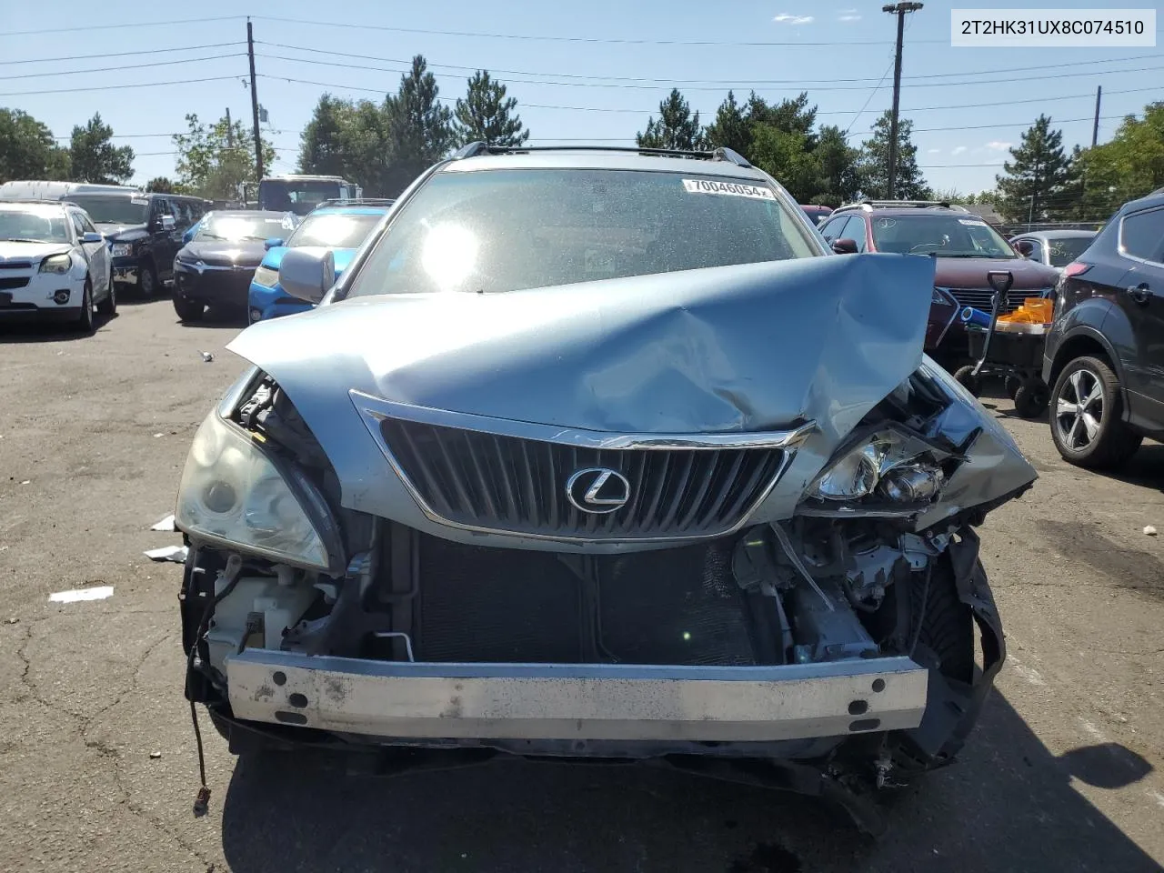 2008 Lexus Rx 350 VIN: 2T2HK31UX8C074510 Lot: 70046054