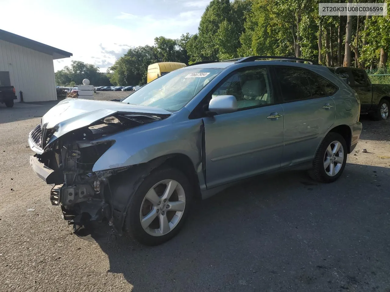 2008 Lexus Rx 350 VIN: 2T2GK31U08C036599 Lot: 70667954