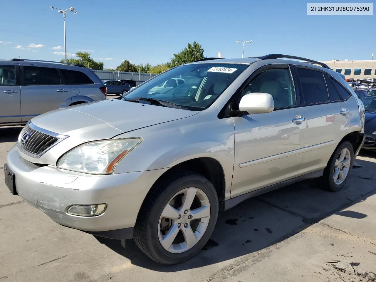 2008 Lexus Rx 350 VIN: 2T2HK31U98C075390 Lot: 72403424