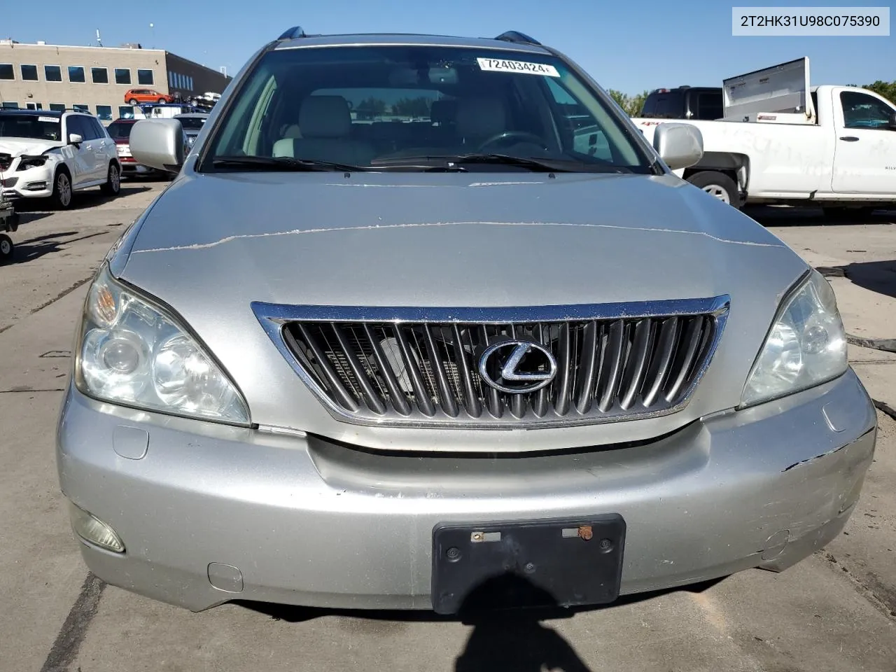 2008 Lexus Rx 350 VIN: 2T2HK31U98C075390 Lot: 72403424