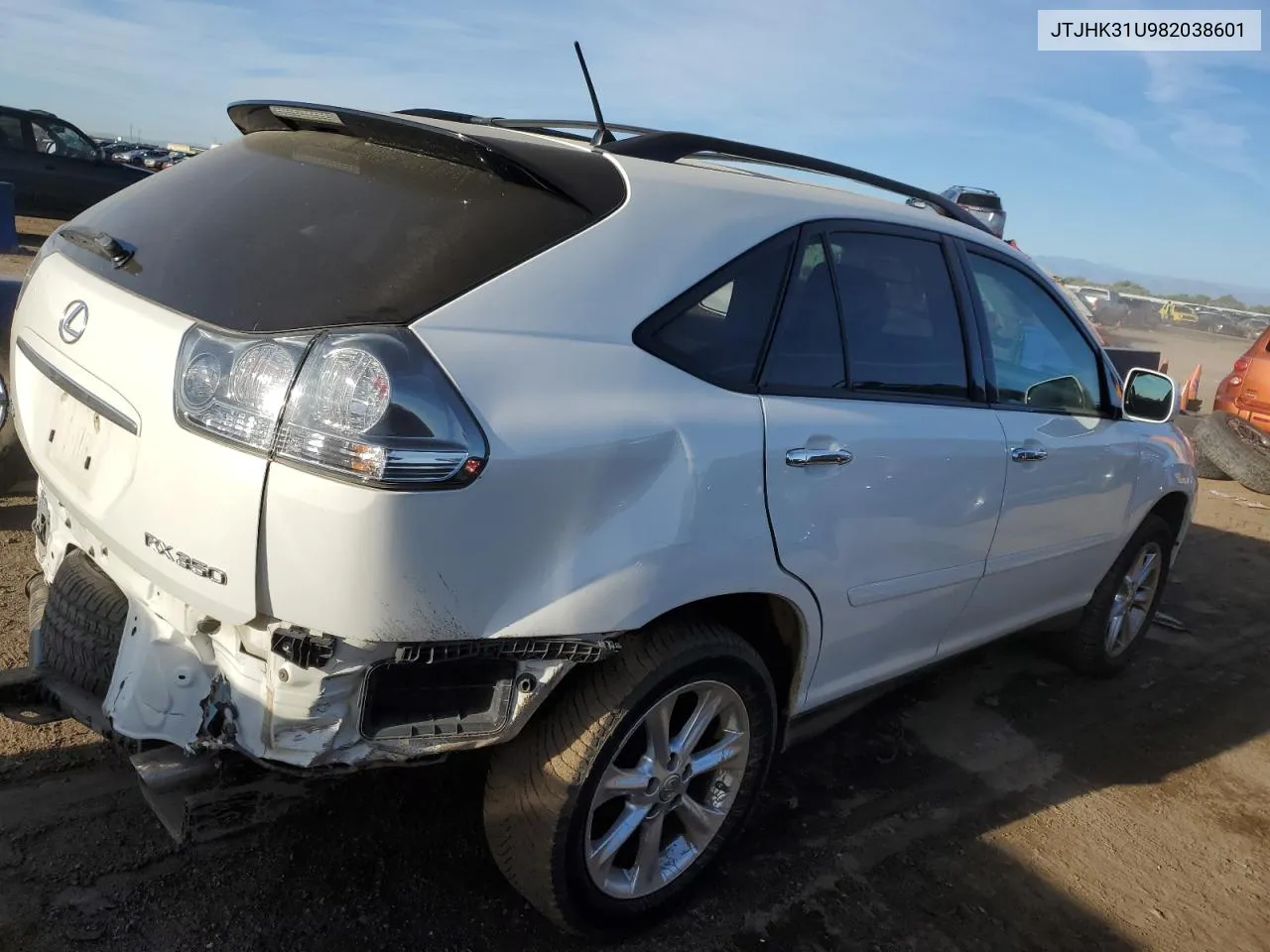 2008 Lexus Rx 350 VIN: JTJHK31U982038601 Lot: 72642484