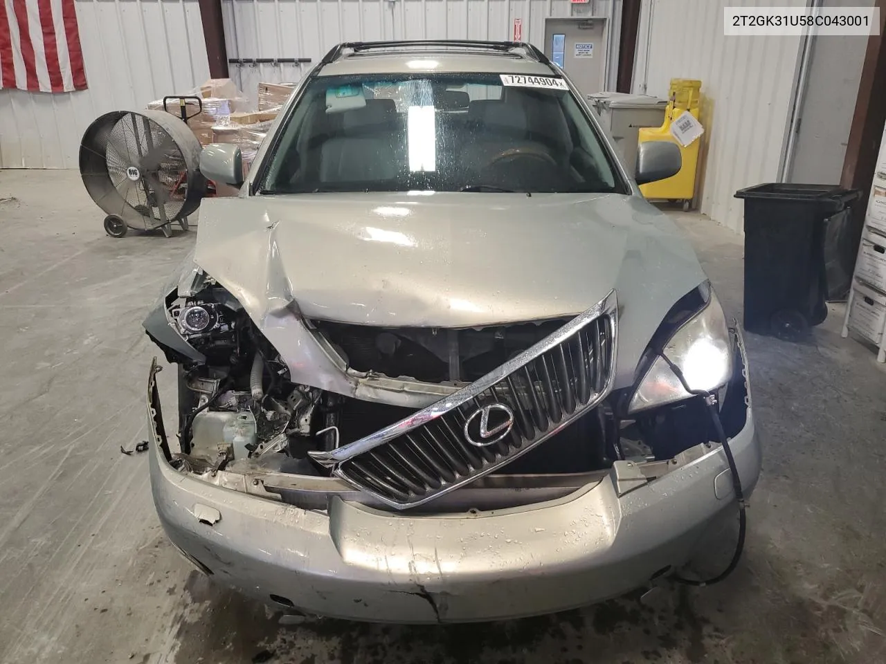 2008 Lexus Rx 350 VIN: 2T2GK31U58C043001 Lot: 72744904