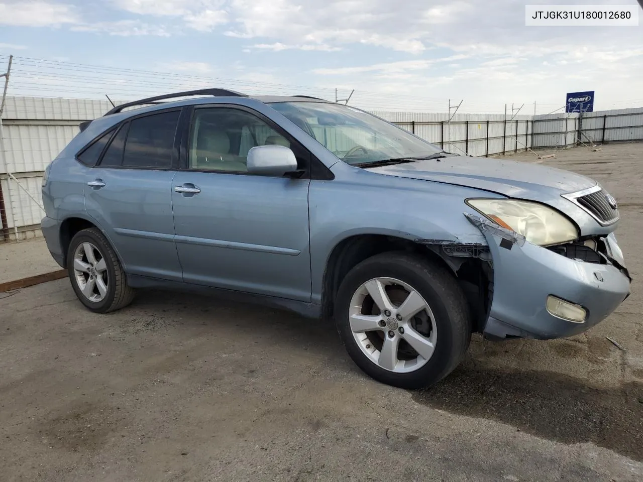 2008 Lexus Rx 350 VIN: JTJGK31U180012680 Lot: 74833754