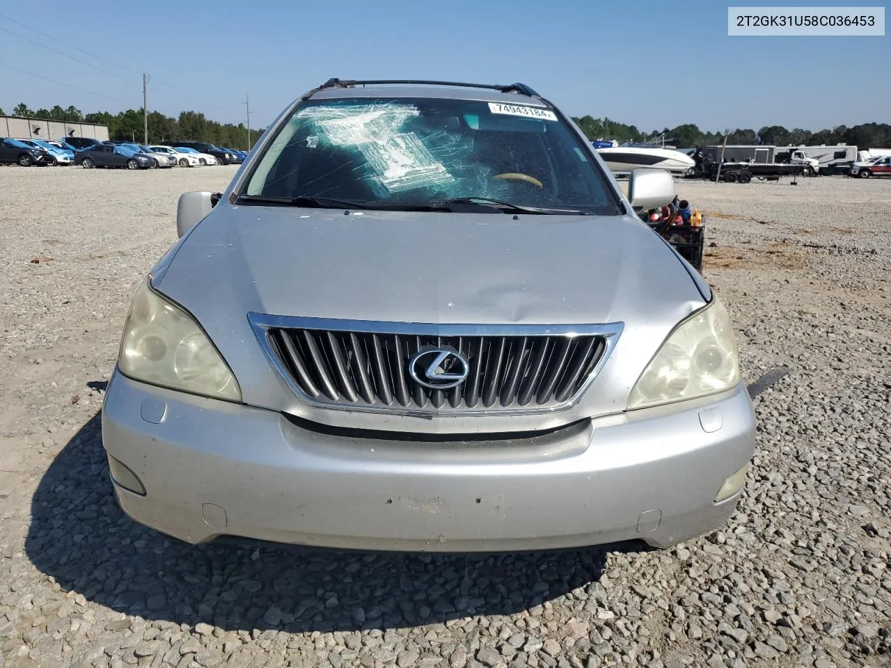 2008 Lexus Rx 350 VIN: 2T2GK31U58C036453 Lot: 74943184