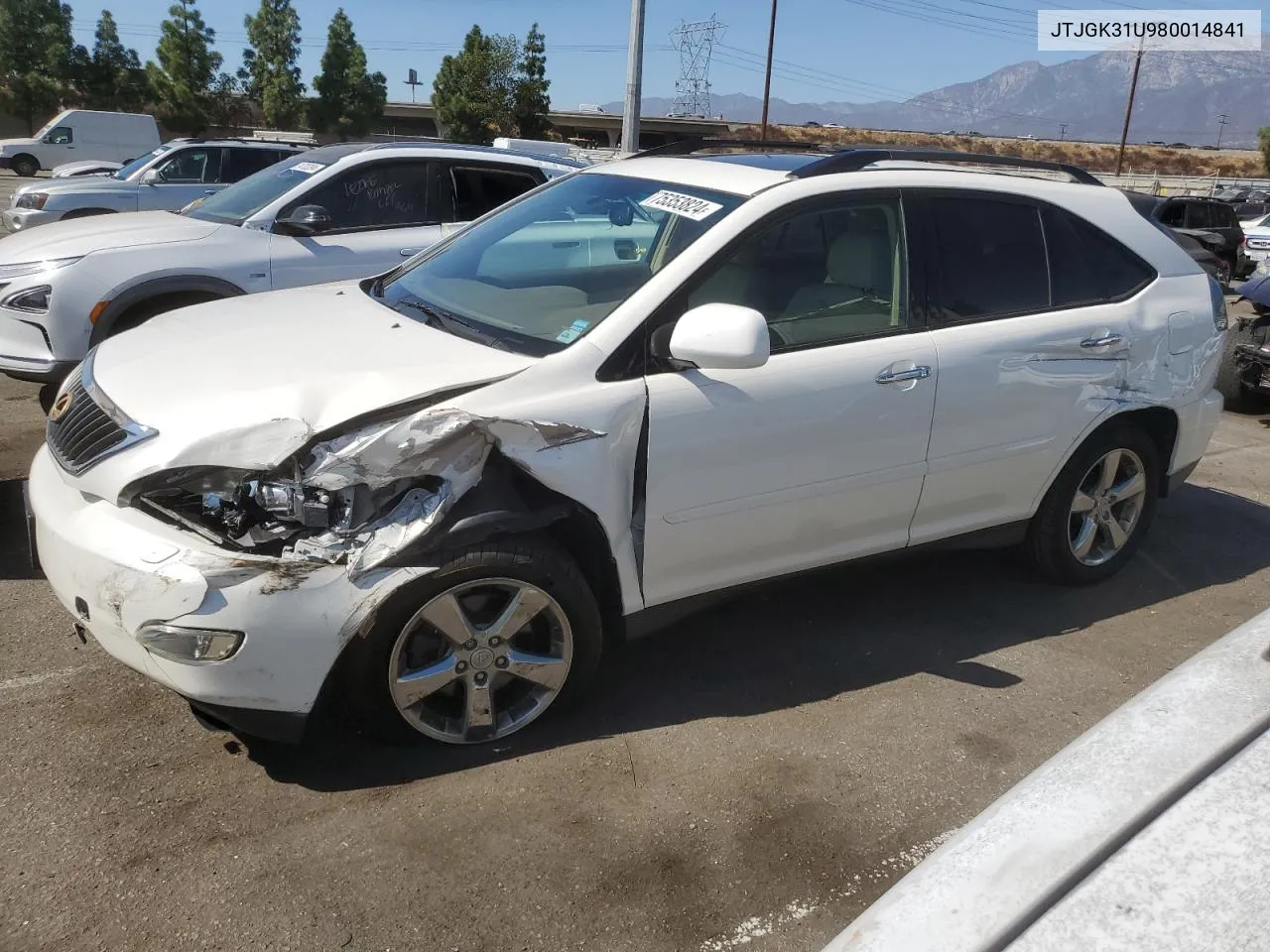 2008 Lexus Rx 350 VIN: JTJGK31U980014841 Lot: 75353824