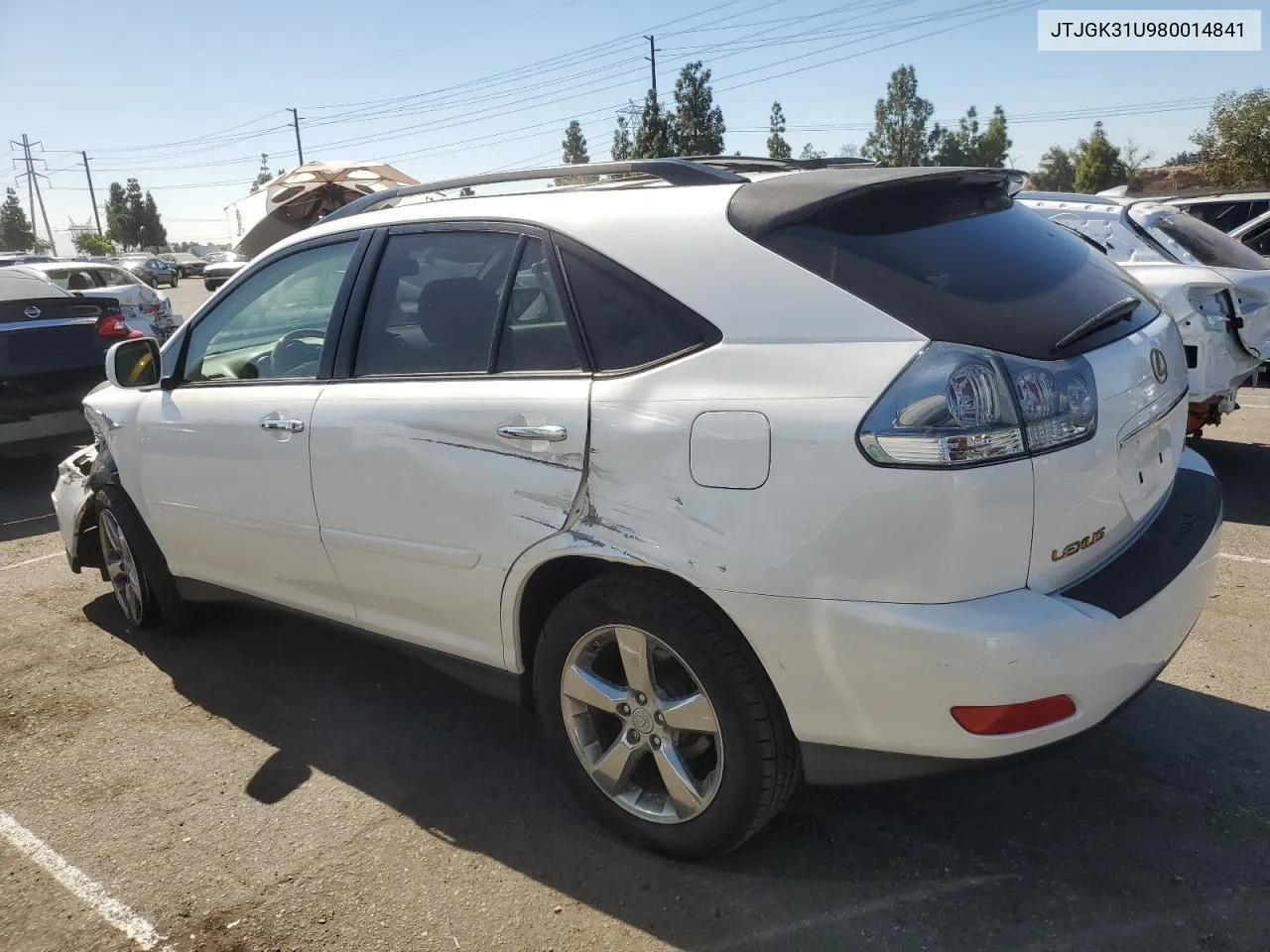 2008 Lexus Rx 350 VIN: JTJGK31U980014841 Lot: 75353824