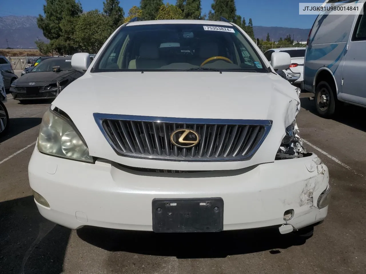 2008 Lexus Rx 350 VIN: JTJGK31U980014841 Lot: 75353824