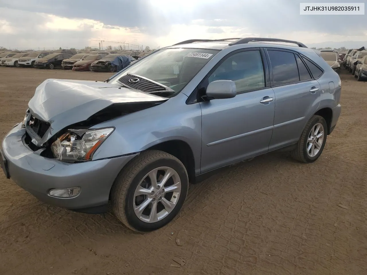 2008 Lexus Rx 350 VIN: JTJHK31U982035911 Lot: 75491144