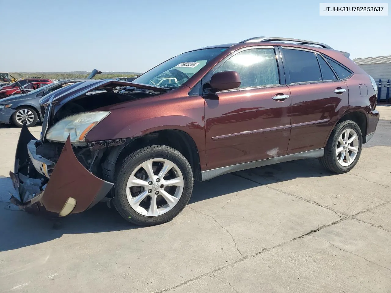 2008 Lexus Rx 350 VIN: JTJHK31U782853637 Lot: 75933204