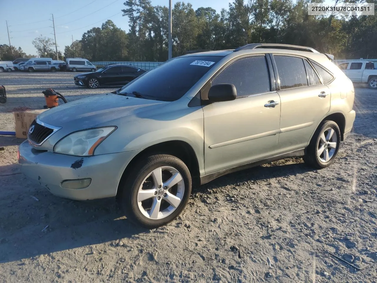 2008 Lexus Rx 350 VIN: 2T2GK31U78C041511 Lot: 76016184