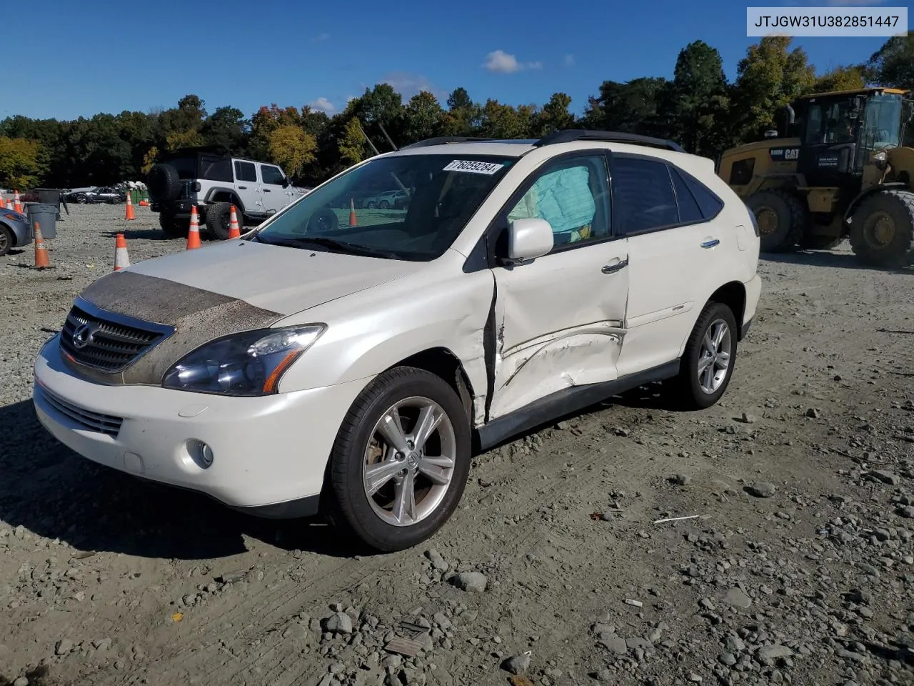 2008 Lexus Rx 400H VIN: JTJGW31U382851447 Lot: 76059284