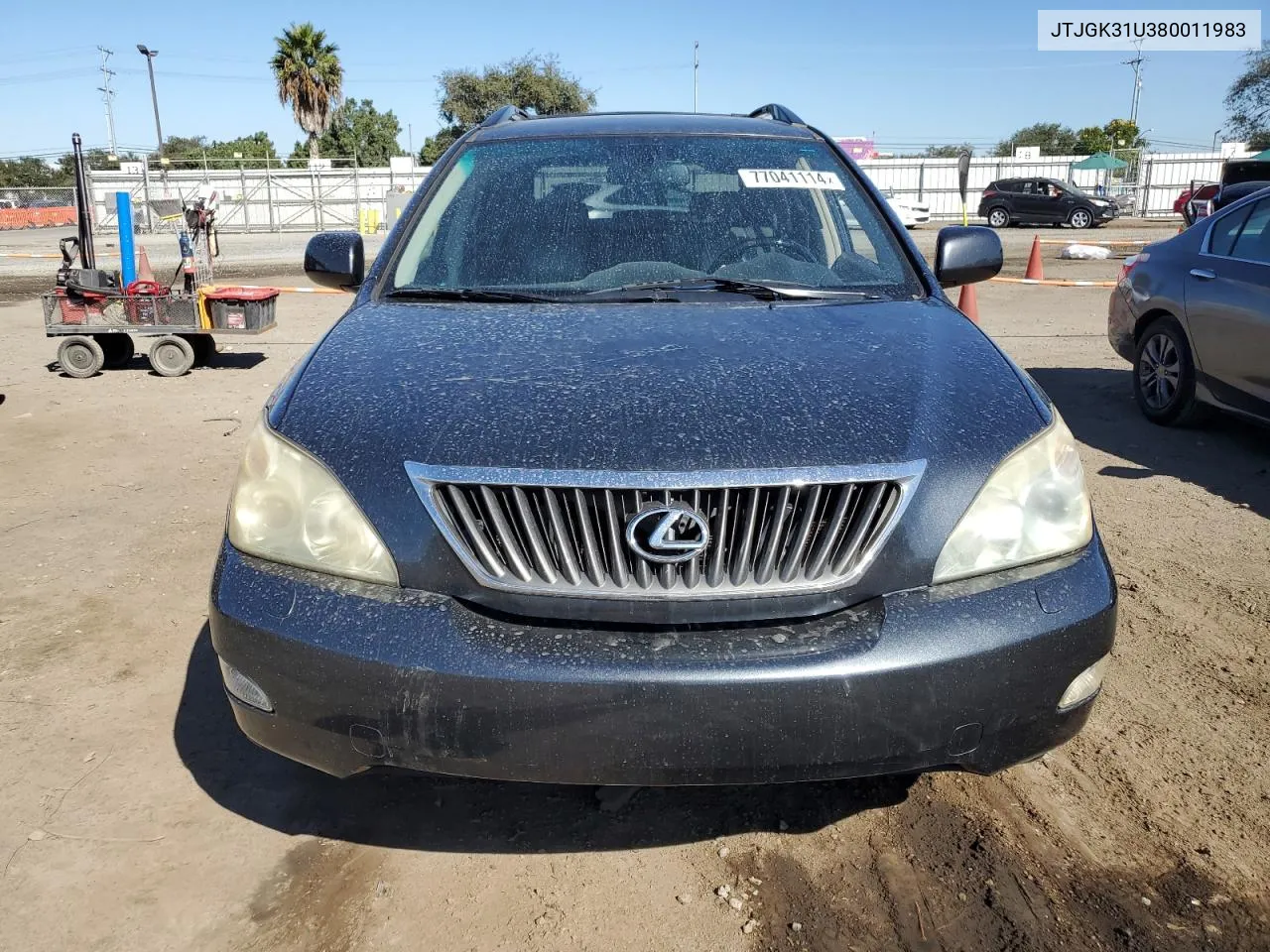 2008 Lexus Rx 350 VIN: JTJGK31U380011983 Lot: 77041114