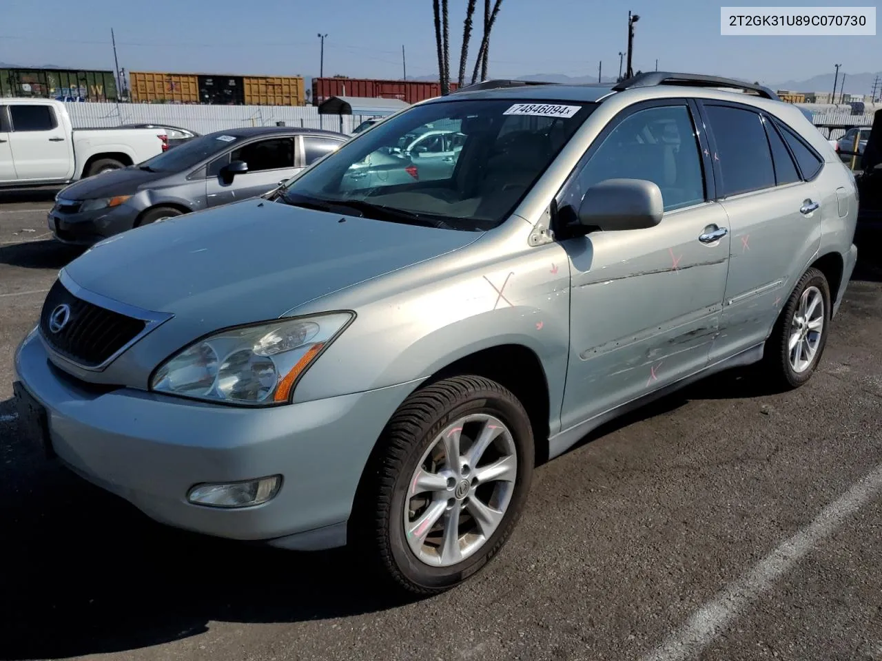 2009 Lexus Rx 350 VIN: 2T2GK31U89C070730 Lot: 74846094