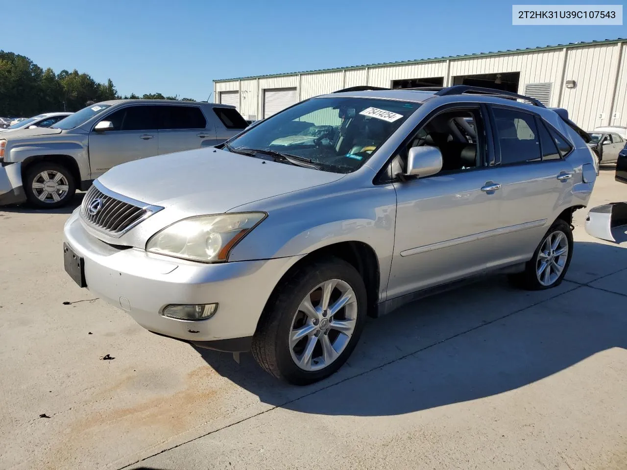 2009 Lexus Rx 350 VIN: 2T2HK31U39C107543 Lot: 75414254