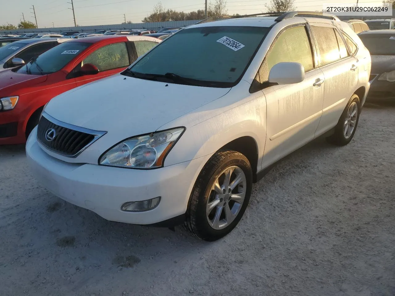 2009 Lexus Rx 350 VIN: 2T2GK31U29C062249 Lot: 78152654