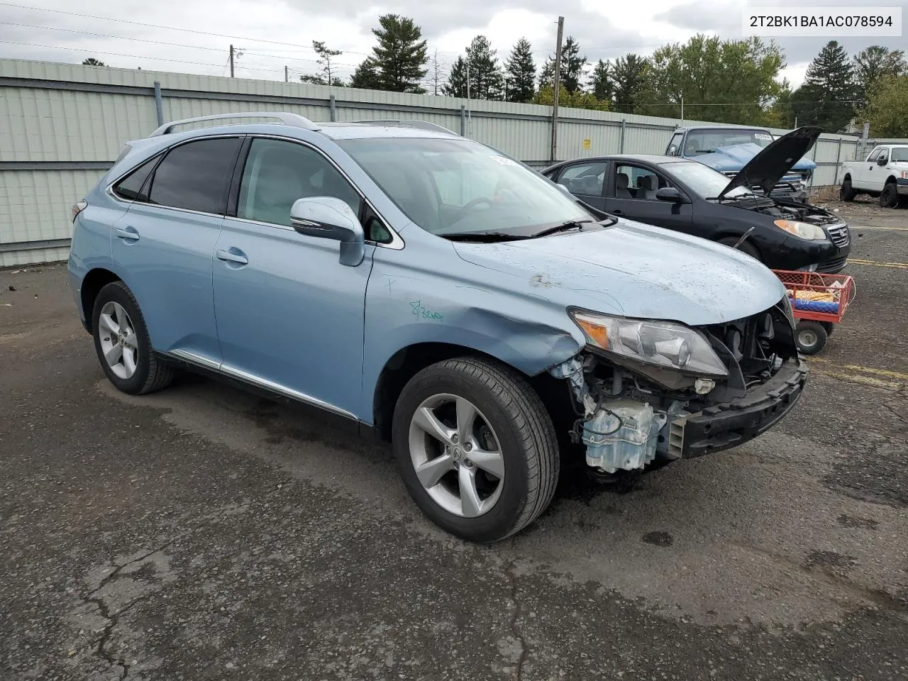 2010 Lexus Rx 350 VIN: 2T2BK1BA1AC078594 Lot: 72878104