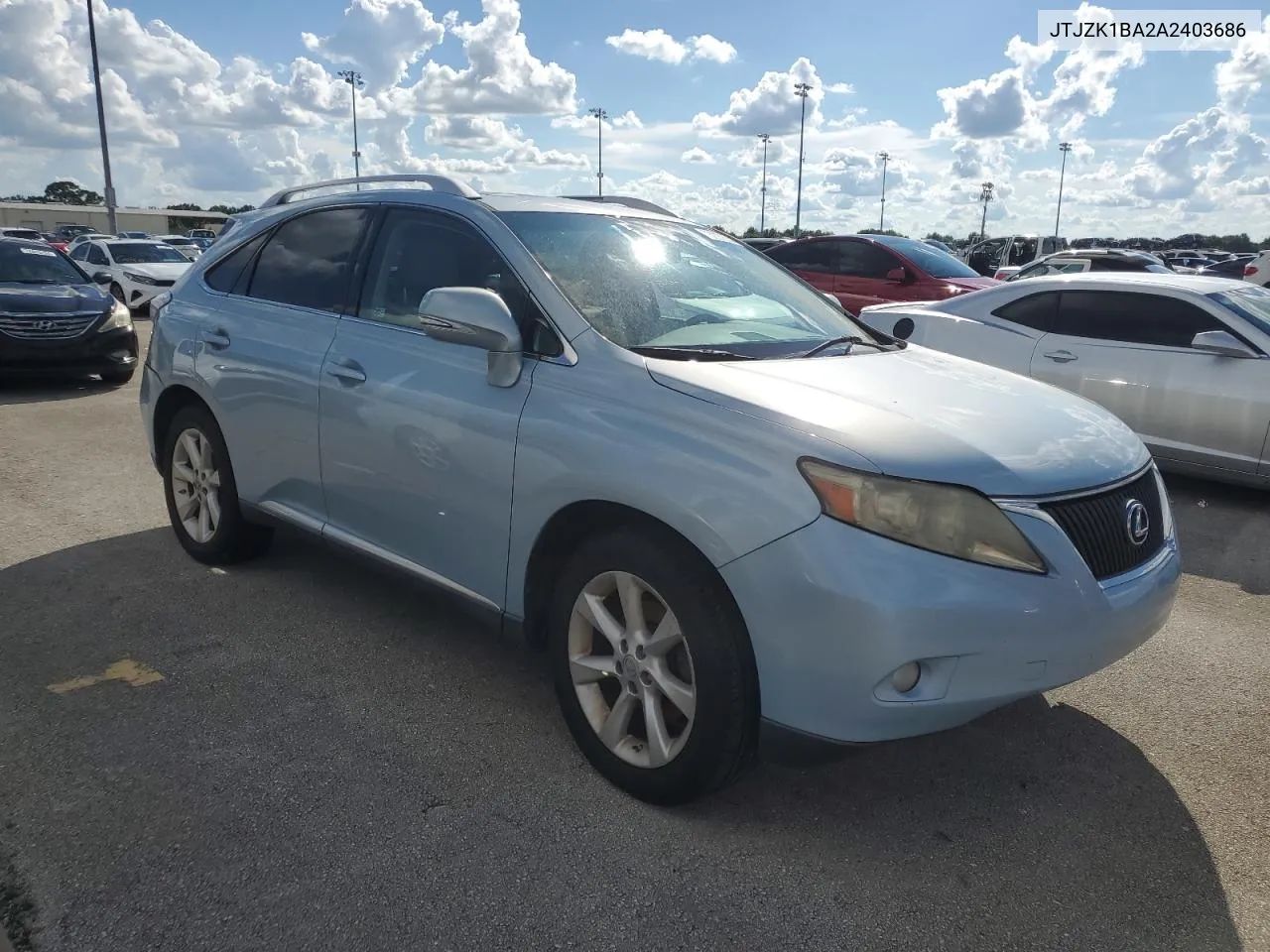 2010 Lexus Rx 350 VIN: JTJZK1BA2A2403686 Lot: 73927874