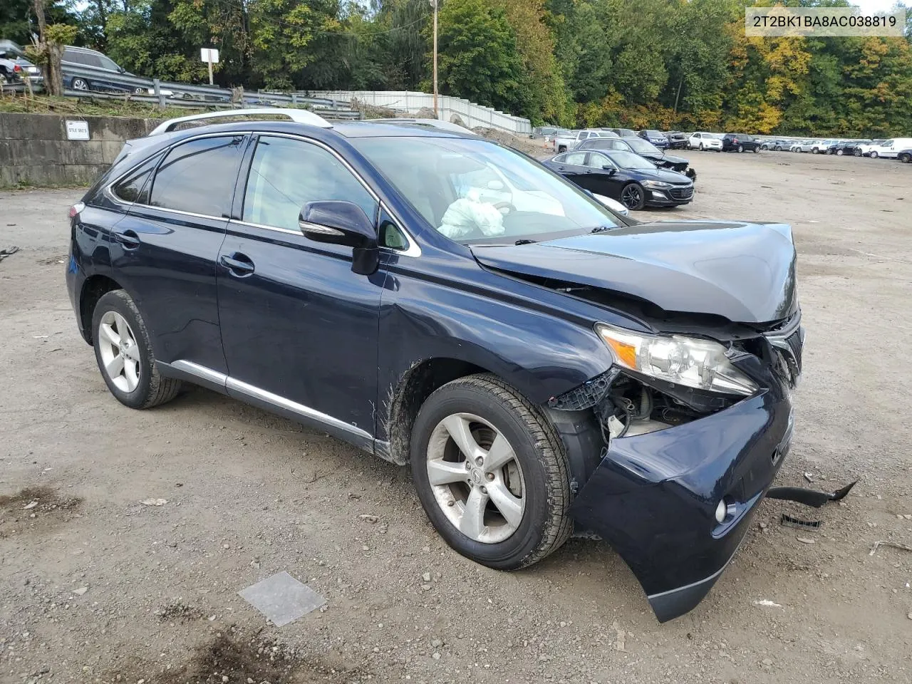 2010 Lexus Rx 350 VIN: 2T2BK1BA8AC038819 Lot: 73959224