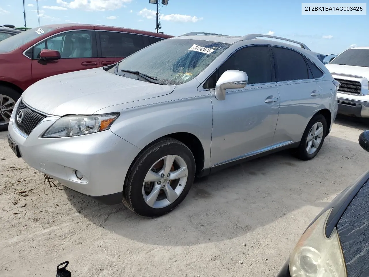 2010 Lexus Rx 350 VIN: 2T2BK1BA1AC003426 Lot: 74180474