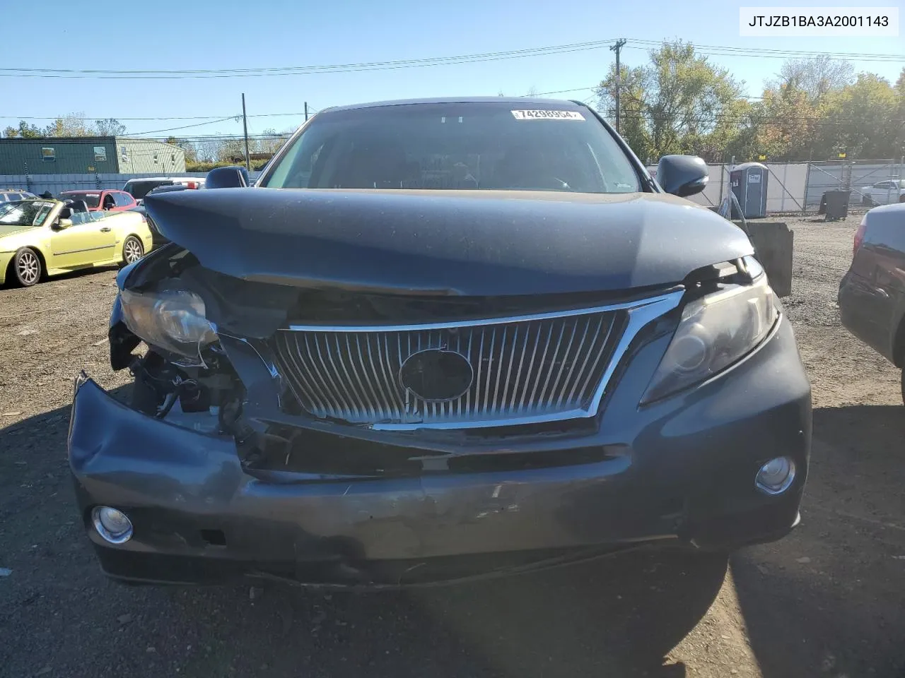 2010 Lexus Rx 450H VIN: JTJZB1BA3A2001143 Lot: 74298954