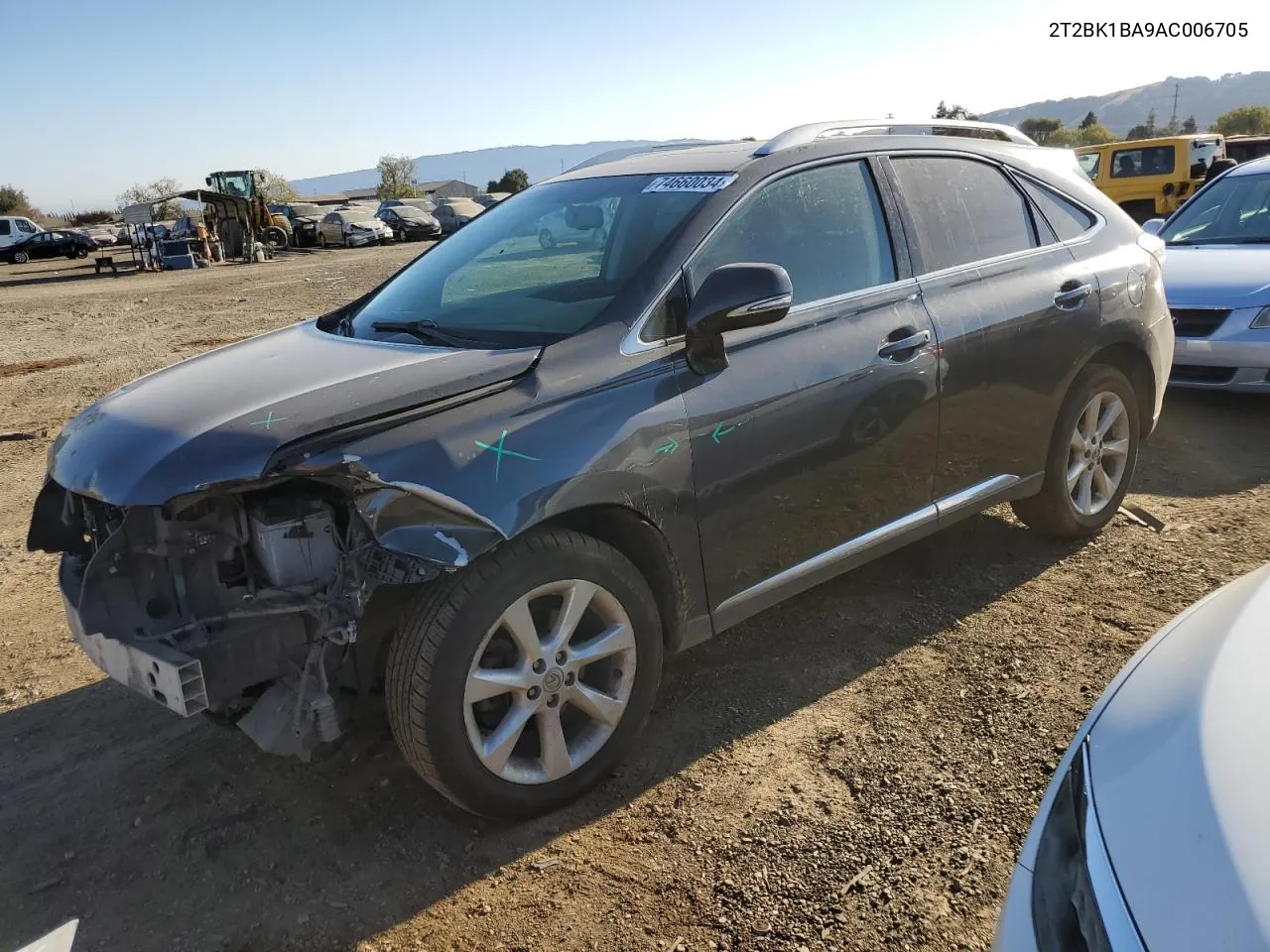 2010 Lexus Rx 350 VIN: 2T2BK1BA9AC006705 Lot: 74660034