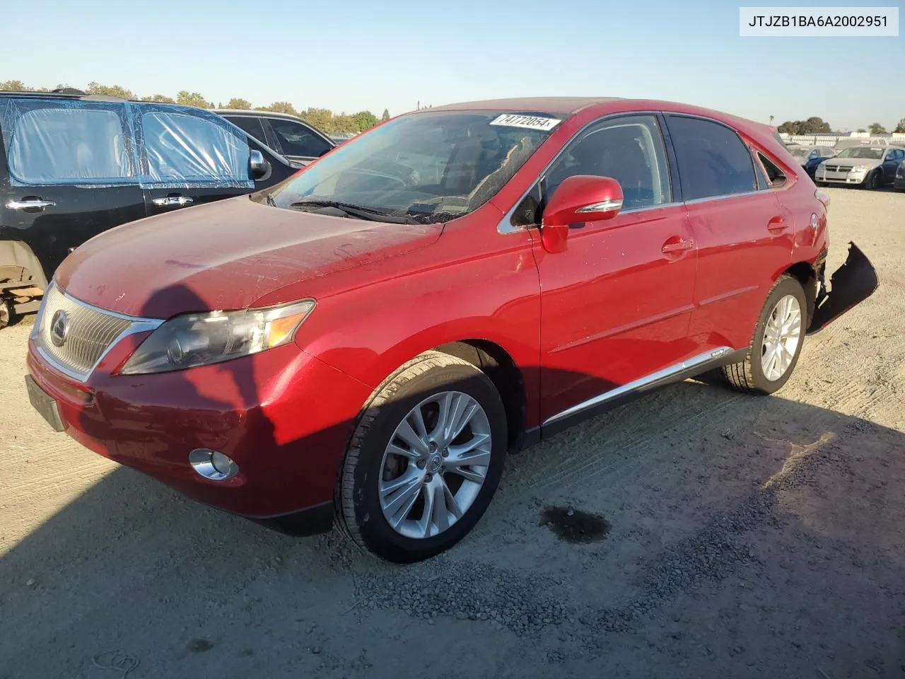 2010 Lexus Rx 450H VIN: JTJZB1BA6A2002951 Lot: 74772054