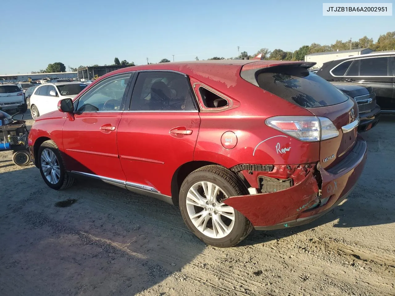 2010 Lexus Rx 450H VIN: JTJZB1BA6A2002951 Lot: 74772054