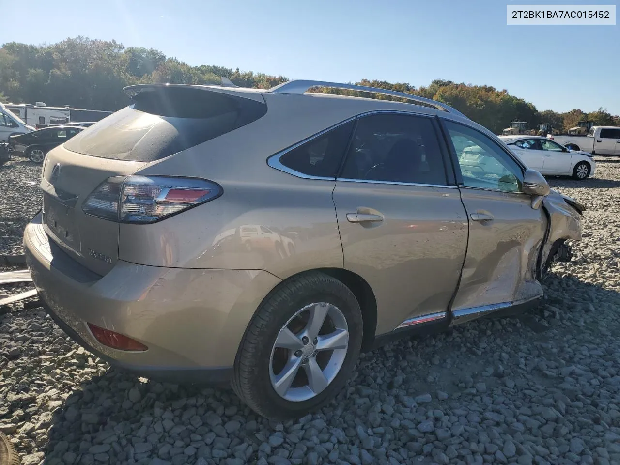 2010 Lexus Rx 350 VIN: 2T2BK1BA7AC015452 Lot: 75088434