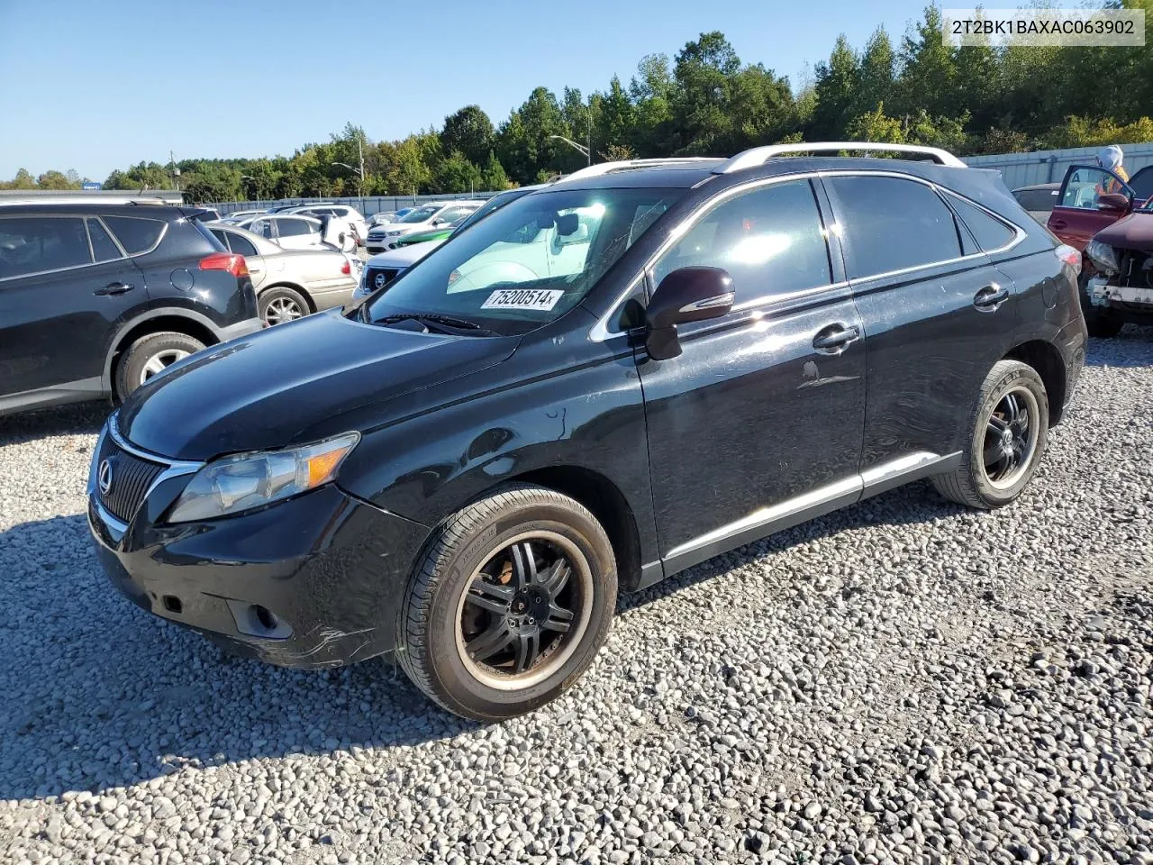 2010 Lexus Rx 350 VIN: 2T2BK1BAXAC063902 Lot: 75200514