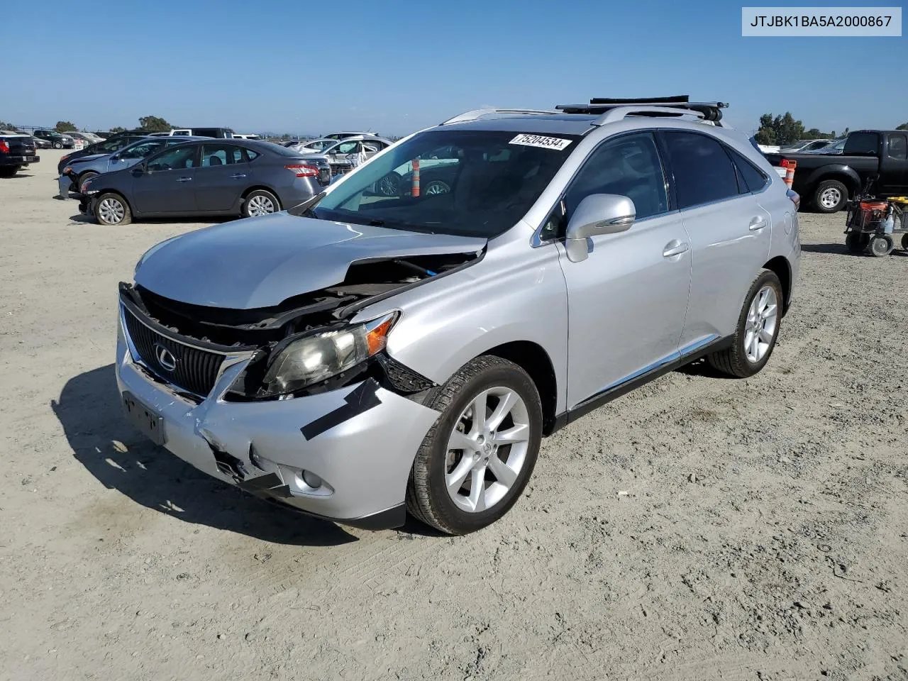 2010 Lexus Rx 350 VIN: JTJBK1BA5A2000867 Lot: 75204534