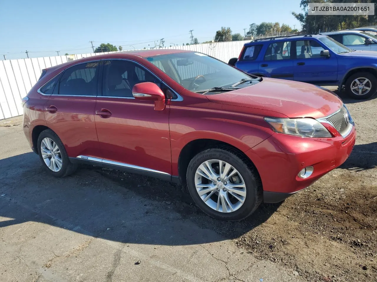 2010 Lexus Rx 450H VIN: JTJZB1BA0A2001651 Lot: 75307654