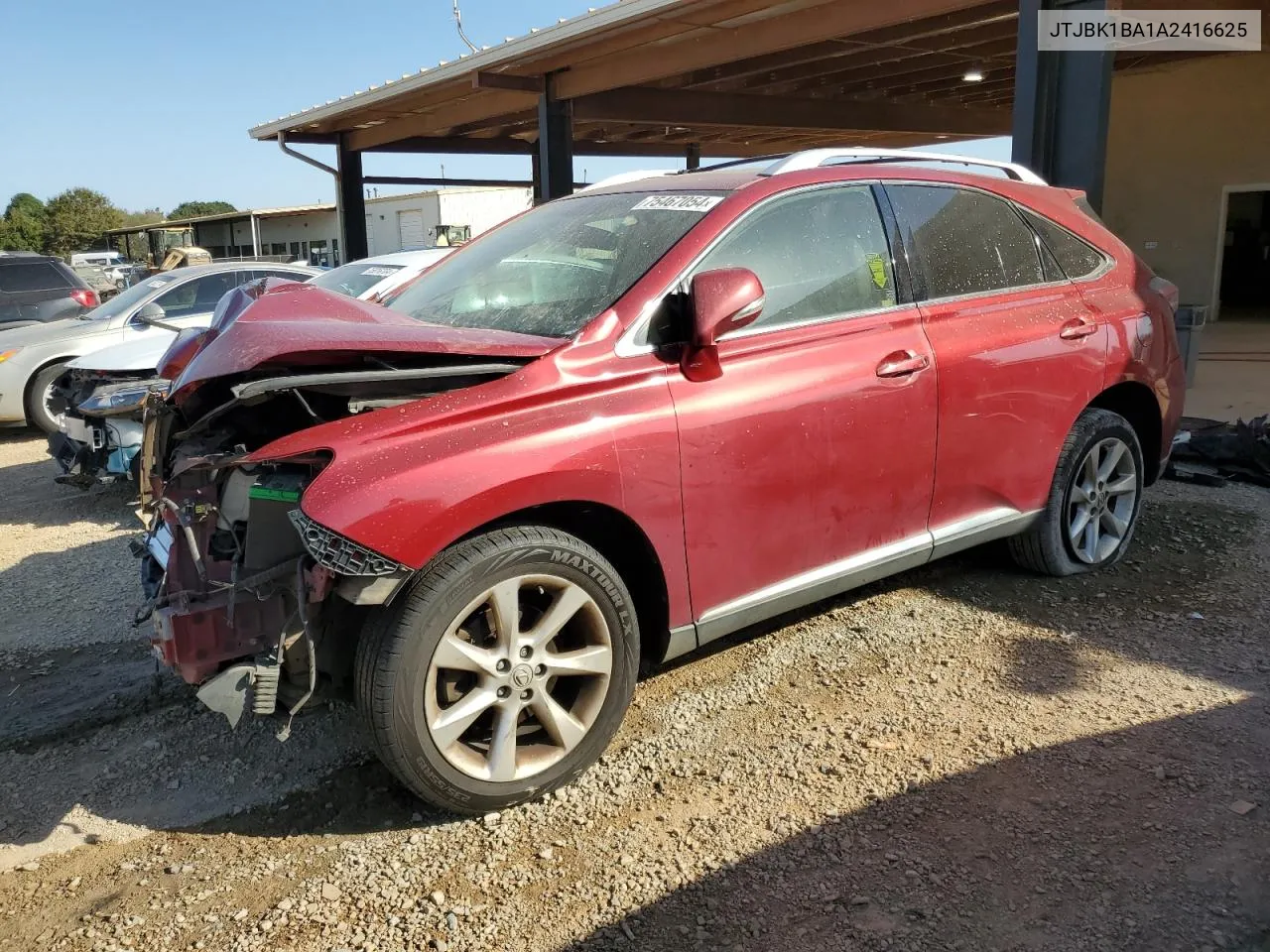 2010 Lexus Rx 350 VIN: JTJBK1BA1A2416625 Lot: 75467054