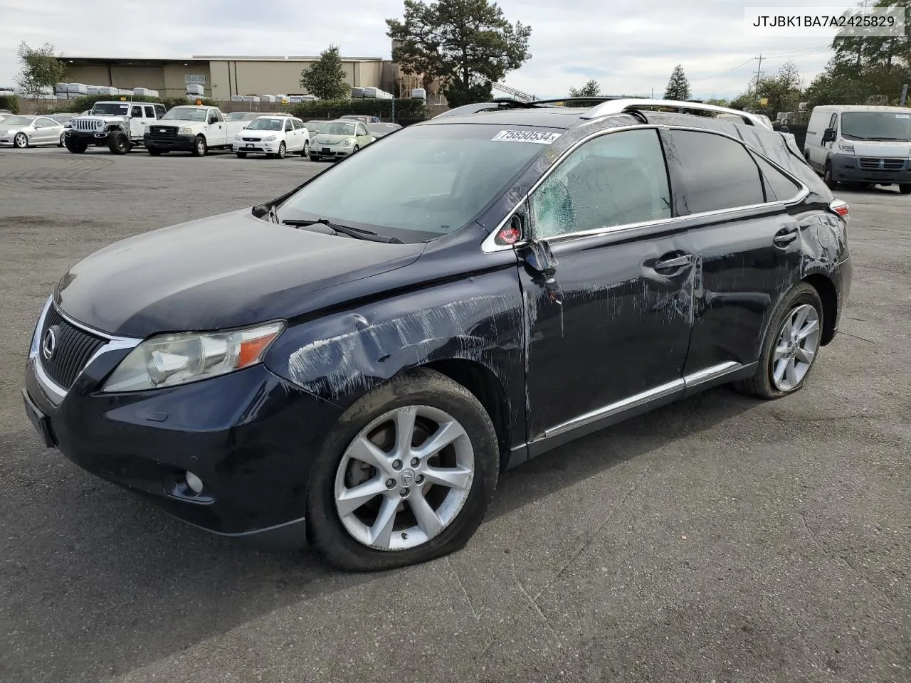 2010 Lexus Rx 350 VIN: JTJBK1BA7A2425829 Lot: 75850534