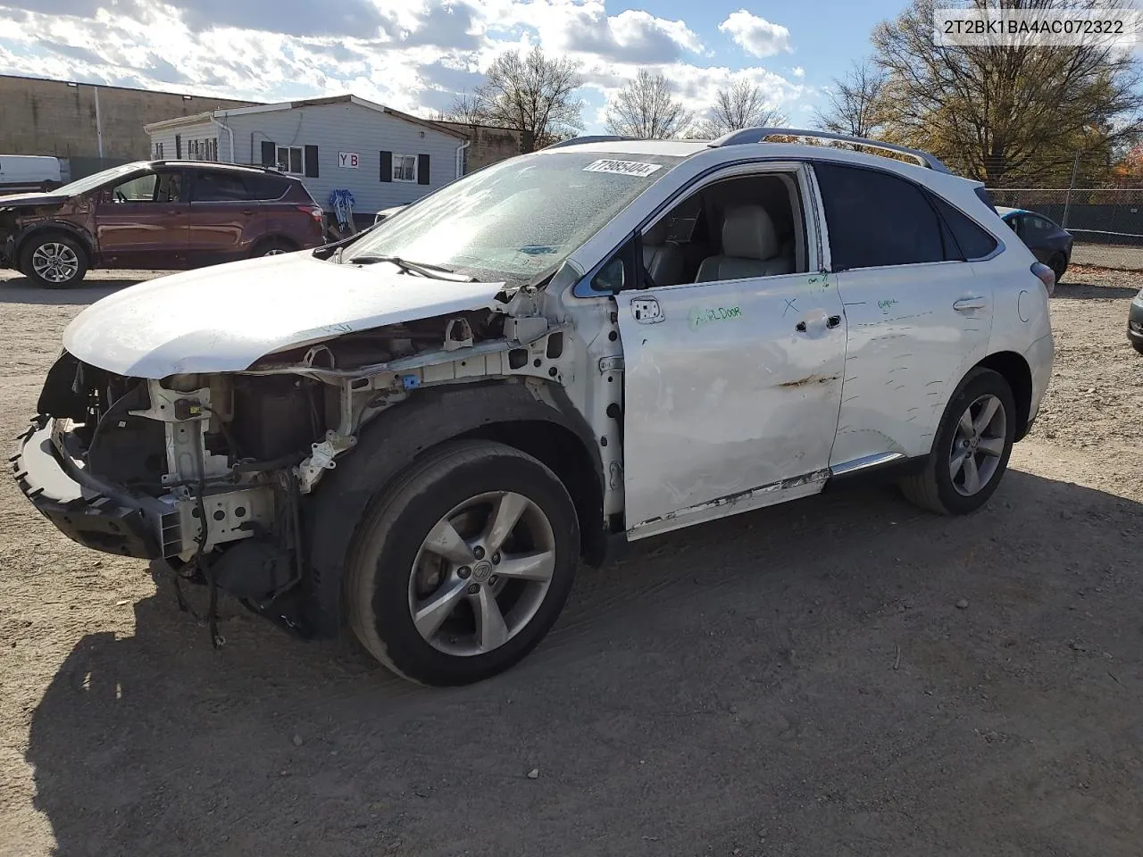 2010 Lexus Rx 350 VIN: 2T2BK1BA4AC072322 Lot: 77985404