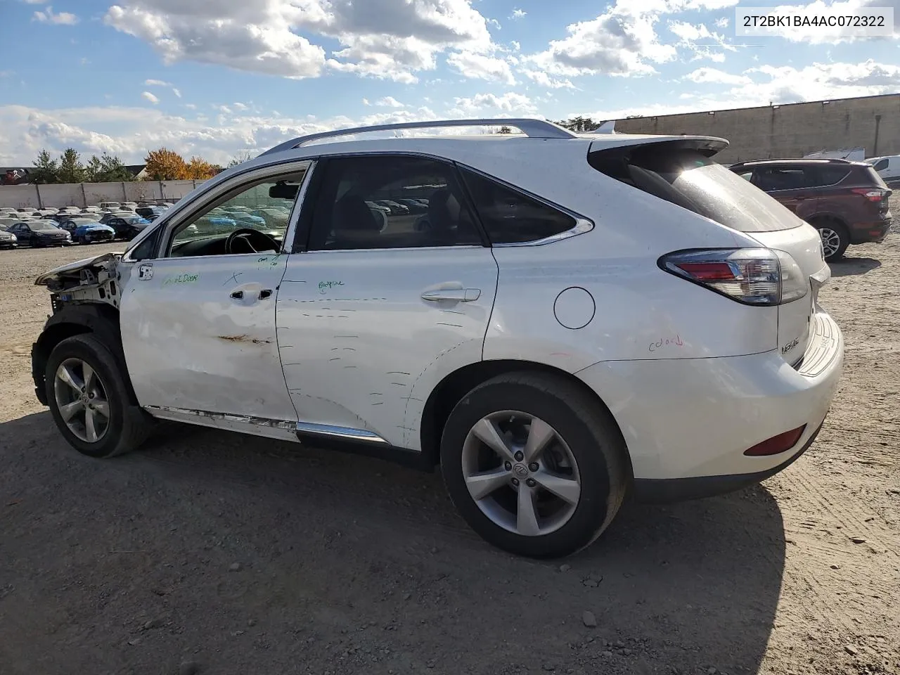 2010 Lexus Rx 350 VIN: 2T2BK1BA4AC072322 Lot: 77985404