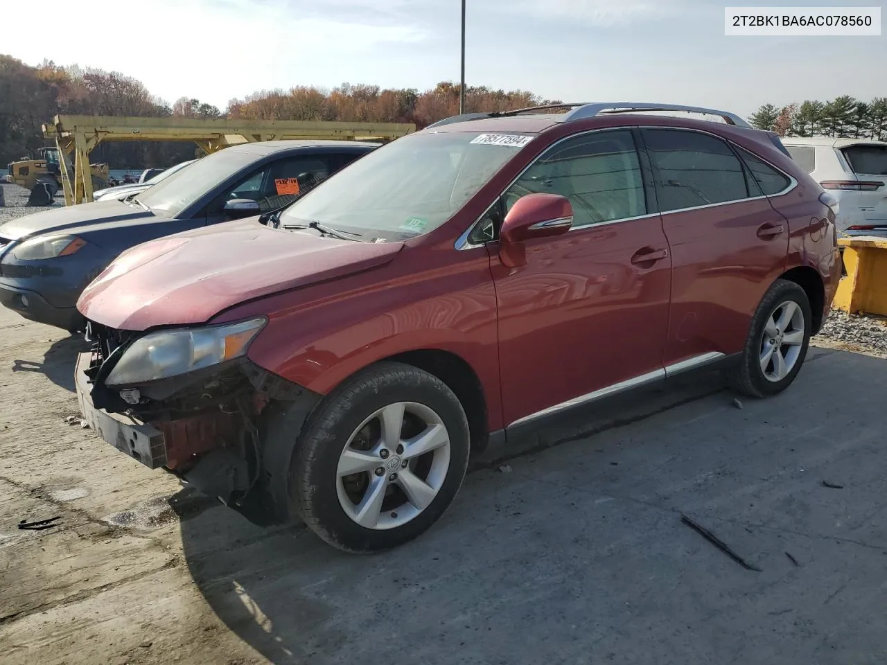 2010 Lexus Rx 350 VIN: 2T2BK1BA6AC078560 Lot: 78577594