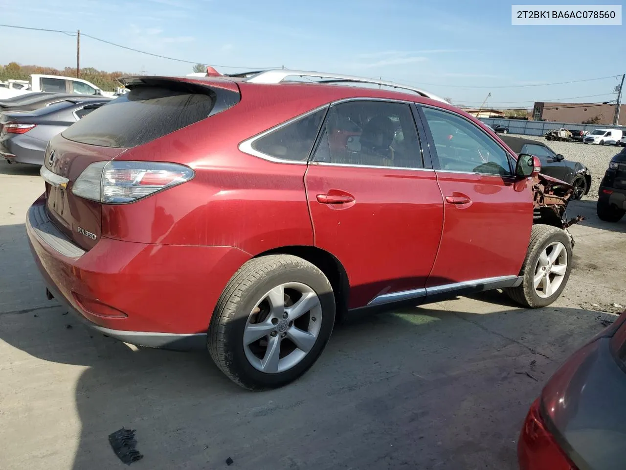 2010 Lexus Rx 350 VIN: 2T2BK1BA6AC078560 Lot: 78577594