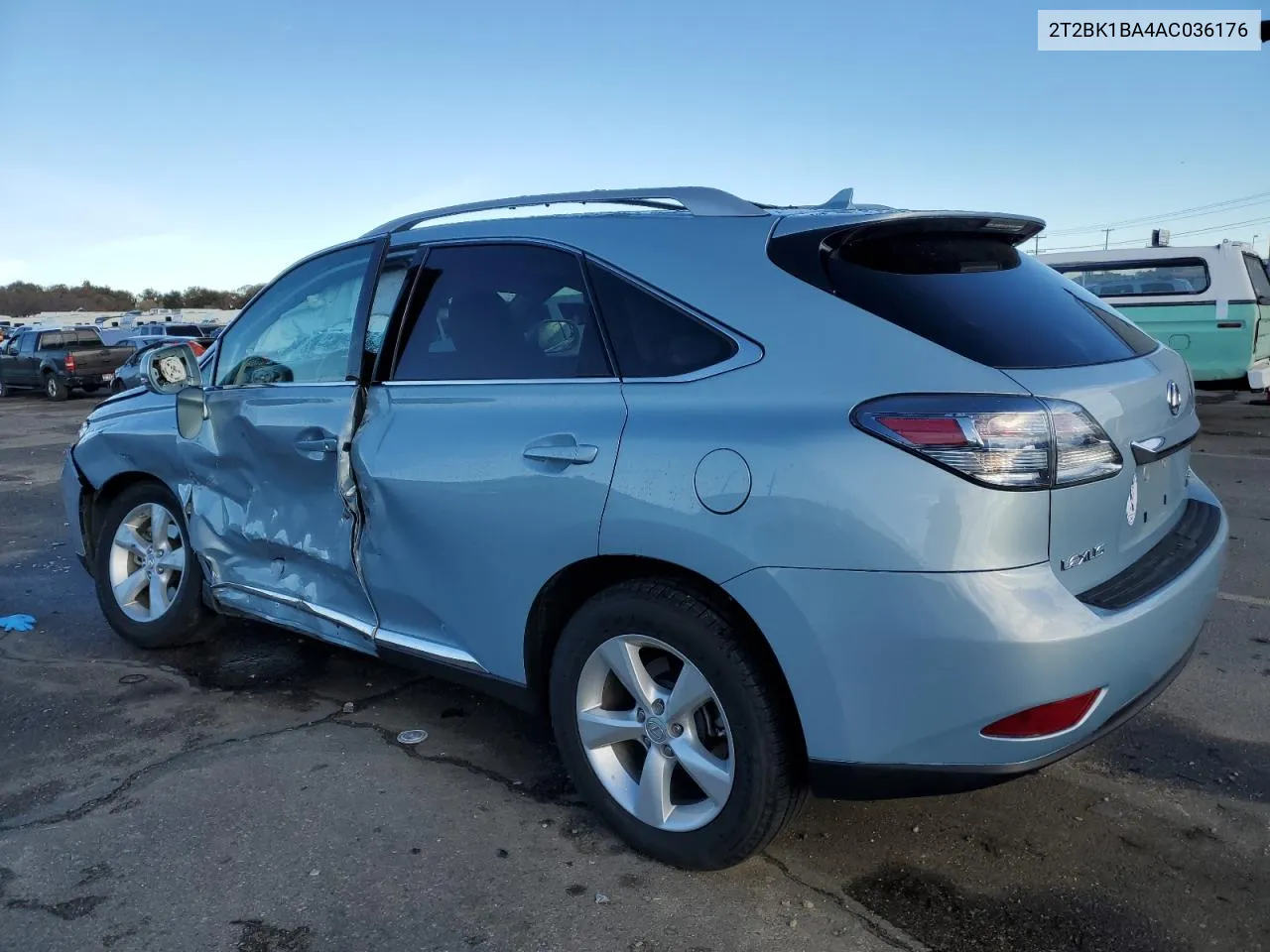 2010 Lexus Rx 350 VIN: 2T2BK1BA4AC036176 Lot: 80127484